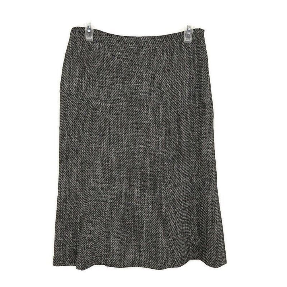Vintage Garfield & Marks Tessa Tweed A-Line Skirt Black White Made in USA sz 6